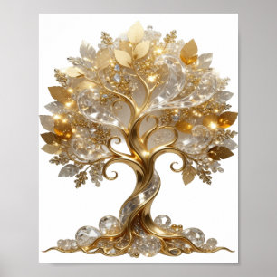 Poster Arbre de vie doré moderne