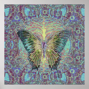 Poster Arbre de vie et papillon