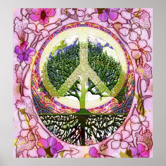 Poster Arbre de vie Paix sur Terre 2 (Devant)