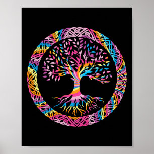 Poster Arbre De Vie Yoga Chakra Astrologie Yggdrasil Celt