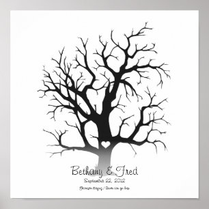 Poster Arbre d'empreintes digitales 12 pouces x 12 pouces