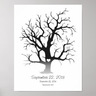 Poster Arbre d'empreintes digitales 28x35,5 cm