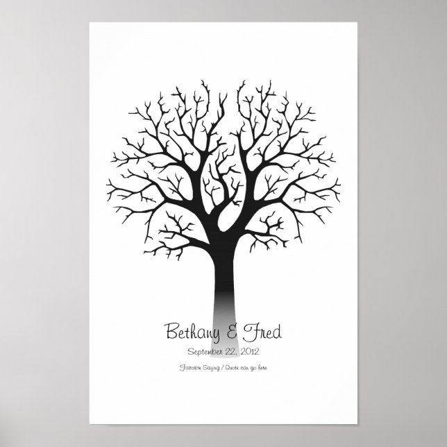 Poster Arbre d'empreintes digitales 28x42 cm (Devant)