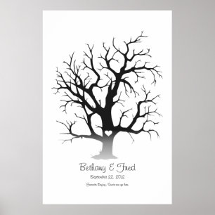 Poster Arbre d'empreintes digitales 32 pouces x 48 pouces