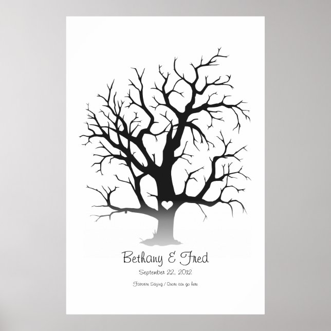 Poster Arbre d'empreintes digitales 32 pouces x 48 pouces (Devant)