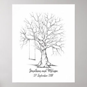 Poster Arbre d'empreintes digitales, Arbre d'empreintes d