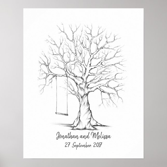 Poster Arbre d'empreintes digitales, Arbre d'empreintes d (Devant)