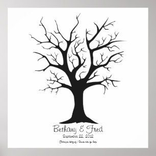 Poster Arbre d'empreintes digitales C - 24 pouces x 24 po