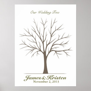 Poster Arbre d'empreintes digitales mariage - Classique