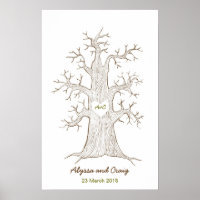 Arbre d'empreintes digitales vert Mariage