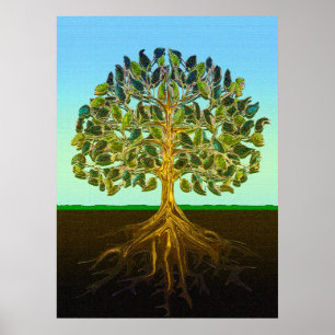 Poster Arbre des plaisirs simples de la vie de la vie