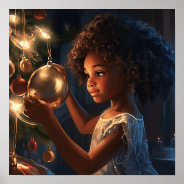 Poster Arbre des réflexions : Fille afro-américaine (Devant)