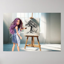 Poster Arbre dessiné au fusain