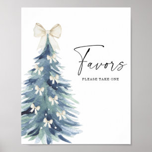 Poster Arbre d'hiver avec rubans Faveurs