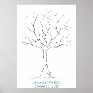 Poster Arbre d'impression des doigts (2)