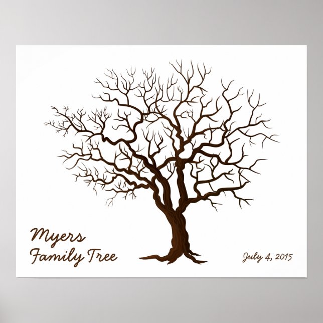 Poster Arbre d'impression du doigt de réunion de famille  (Devant)