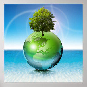 Poster Arbre du monde - concept écologique