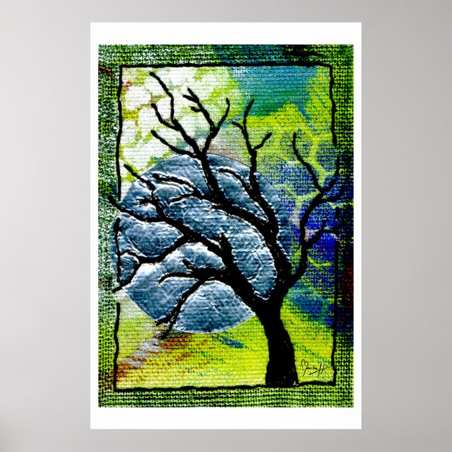 Poster Arbre et fibre de lune (Devant)