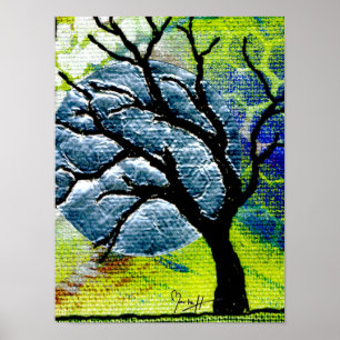 Poster Arbre et fibre de lune