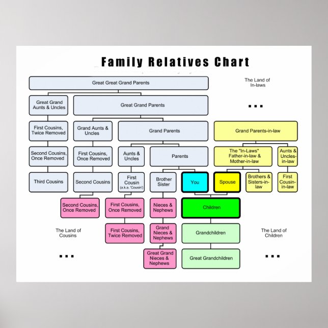 Poster Arbre familial général Organisation des familles (Devant)