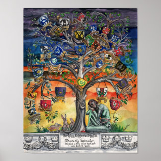 Poster Arbre familial héraldique SCA par Portia St. Luke