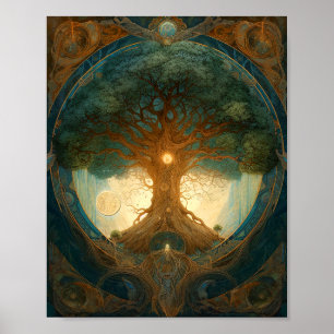 Poster Arbre Magique De Vie Nature Surréelle Art