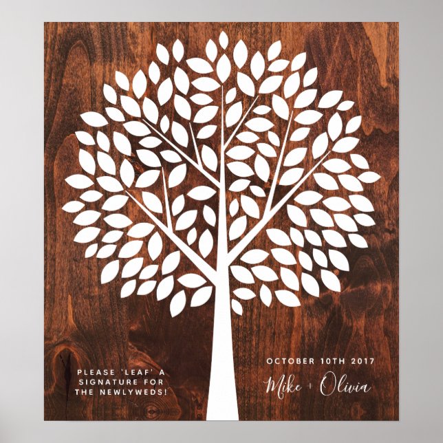 Poster Arbre Mariage livre d'hôtes alternative | 130 Feui (Devant)