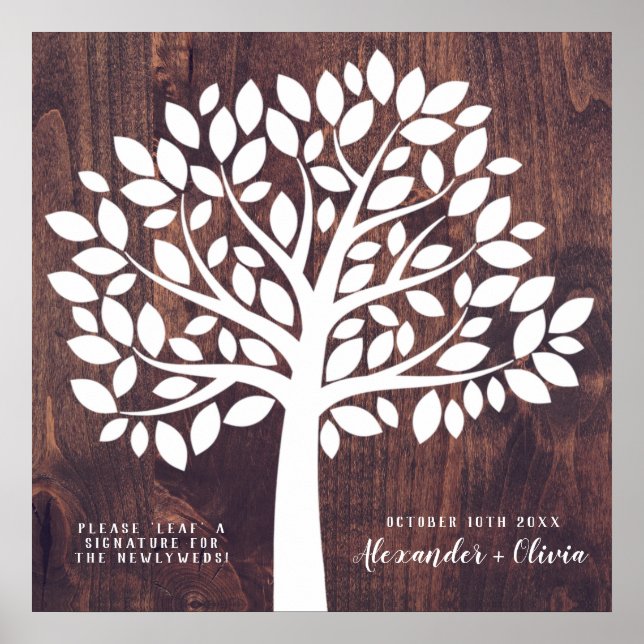 Poster Arbre Mariage livre d'hôtes alternative | 55 Feuil (Devant)
