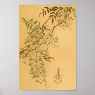 Poster Arbre murale japonaise vintage