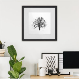 Poster Arbre noir sans feutre Lone en hiver