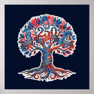 Poster Arbre patriotique pour le 250e anniversaire de l'A