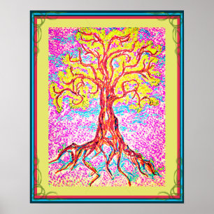 Poster Arbre puissant et coloré