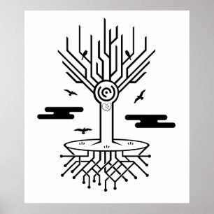 Poster Arbre Techno