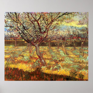 Poster Arbres abricot en fleurs par Vincent van Gogh