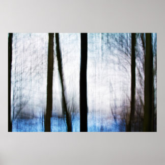 Poster arbres bleus