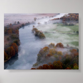 Poster Arbres dans la brume matinale