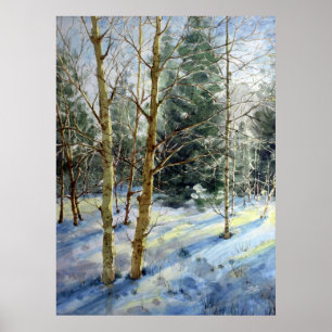 Poster Arbres de Mt Charleston dans la neige