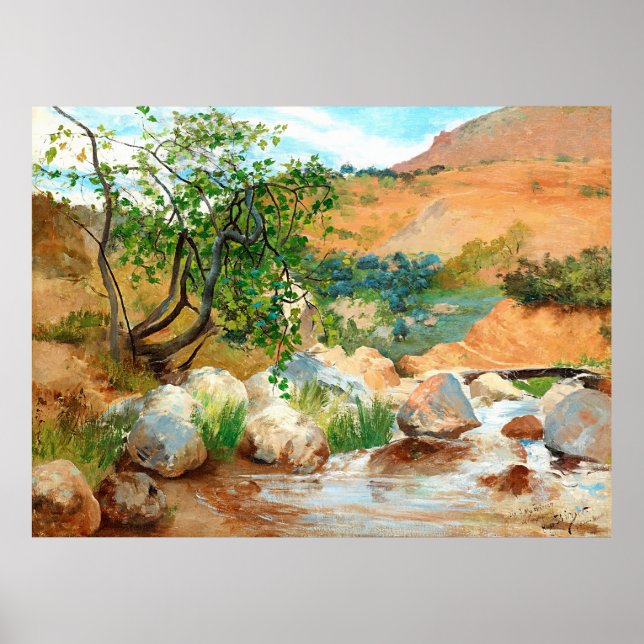 Poster Arbres Rocks Vue montagne (Devant)