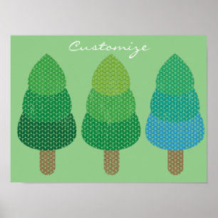 Poster Arbres verts boisés Thunder_Cove
