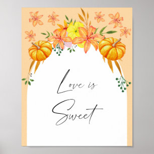 Poster Arc de chute d'aquarelle - l'amour est doux prendr