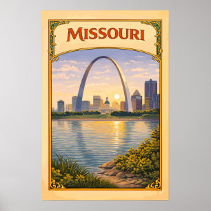 Poster Arc de Gateway du Missouri Vintage
