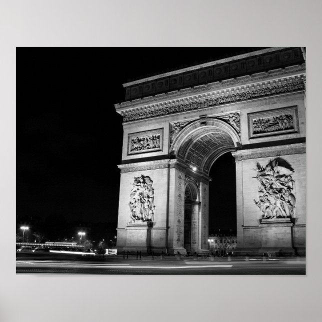 Poster Arc de Triomphe la nuit à Paris (Devant)