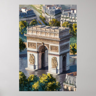 Poster Arc de Triomphe Vue d'en haut
