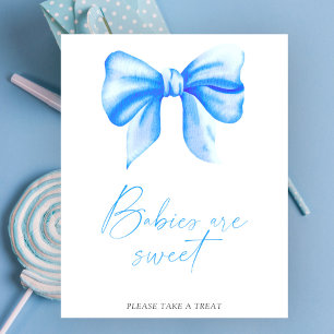Poster Arc en ciel aquarelle bleu - bébés sont doux affic