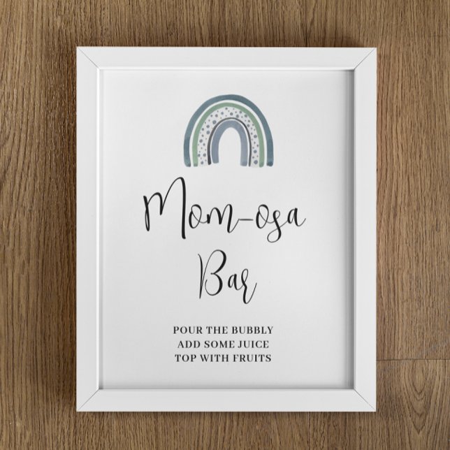 Poster Arc en ciel Baby Boy Mom-osa Bar Baby shower Signa (Créateur téléchargé)