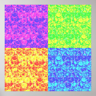 Poster Arc en ciel bulle envelopper pop art