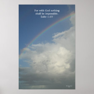 Poster Arc en ciel, car avec Dieu rien n'est impossible