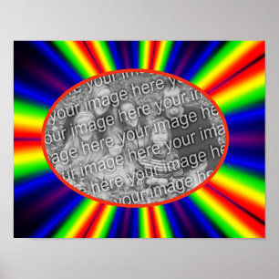 Poster Arc-en-ciel Couleur Rays Cadre Créer Votre Propre