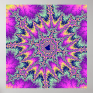 Poster Arc-en-ciel couleur rose et vert menthe