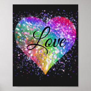 Poster Arc en ciel couleurs allumer parties scintillant c